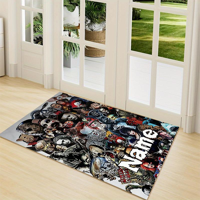 Custom Name FNAF Fan Art Compilation Carpet Rug Customizable Soft Washable Anti-Slip Home Living Room Sofa Mats Personalized Rug. 0909115