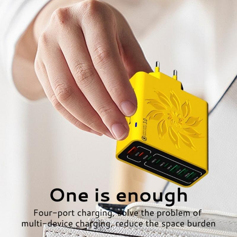 High Speeded USB Charger Adapter 8 Port Intelligent Power Delivery For Simultaneous Smartphones Tablets Multiple Devices