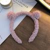Wool Lamb Hair Band for Women Bear Ears Headband Korean Cute Ins Wide-Brim Candy-Colored Headband Female Hair Accessories