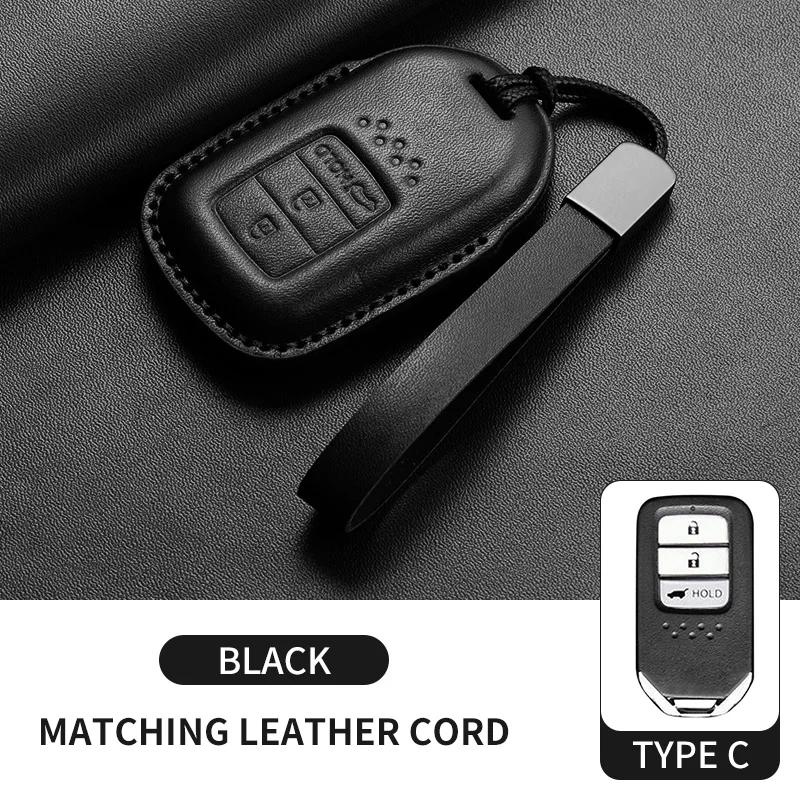 Leather Car Remote Key Case Cover Shell for Honda Civic 11th 2022 for Honda 2022 2023 2024 Civic for Accord CR-V HR-V Pilot