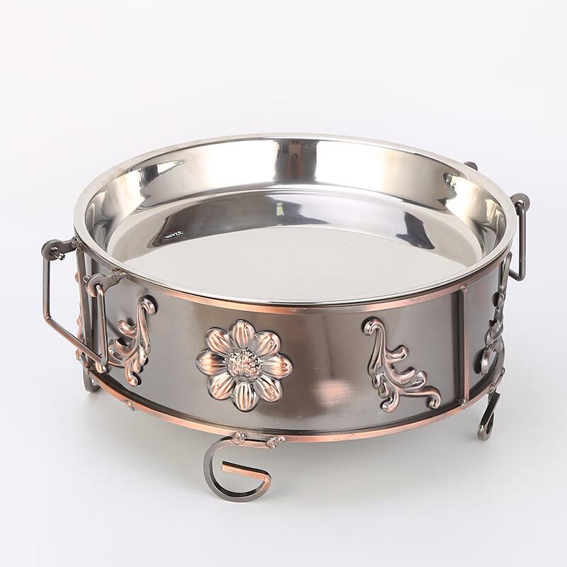 ZISIZ Stainless Steel Bronze Finish Seafood Serving Pot