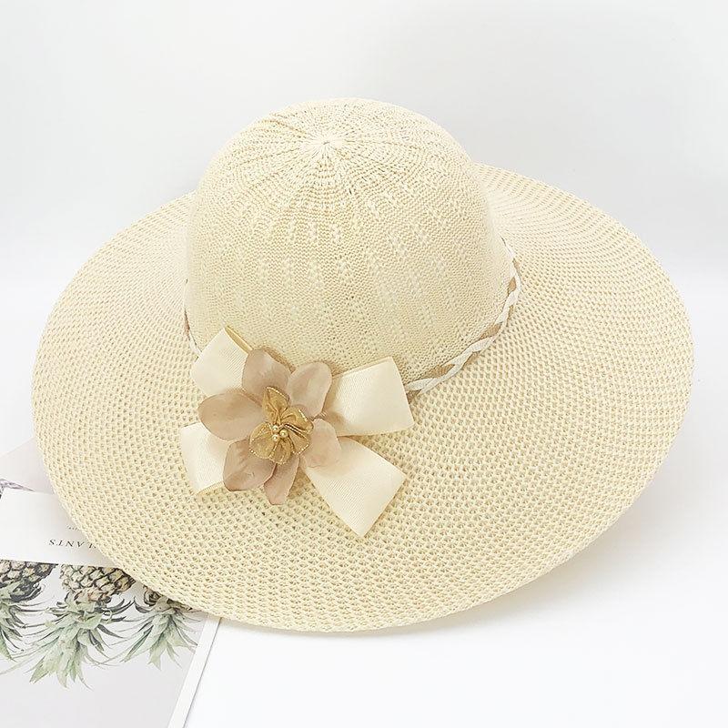 Sommer Vielseitiger Reise Sonnenschutzhut Damen Strohhut UV-Beständig Strand Sonnenhut Strohhut