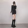 Brown thick heel tall boots female spring and autumn thin but knee long boots high heel thick sole