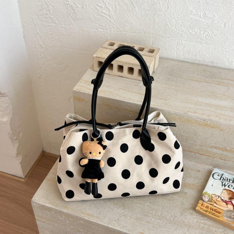 Versatile Polka Dot Korean Minimalist Tote Bag - Large Capacity, Multi-layer Shoulder Handbag