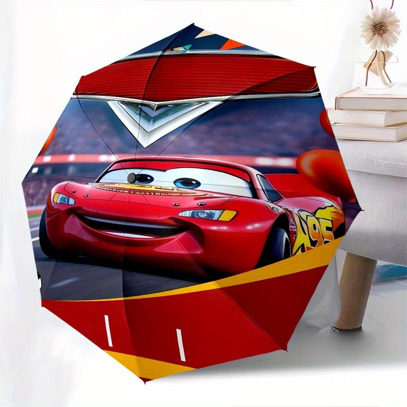 Lightning McQueen,Cars Automatic Folding Umbrella - Simple 8-Rib Design, Bright Cartoon Pattern, Durable Iron Frame, Suitable For Travel, Ou