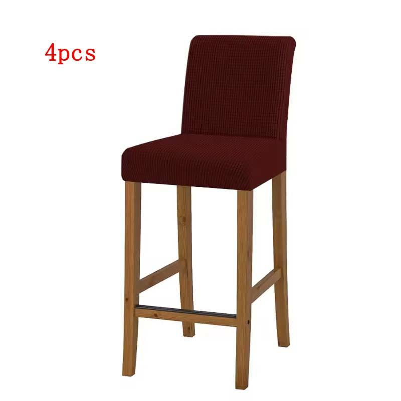 4PCS Corn Grain Velvet Bar Chair Protector Solid Color Comfortable Elastic Chair Covers for Bar Hotel Party Banquet вино красного 24790₽