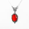 Gothic Retro Blood-red Black Stone Oval Glass Pendant Necklace for Women Hallowmas Party Charm Fashion Jewelry Accessories Gifts