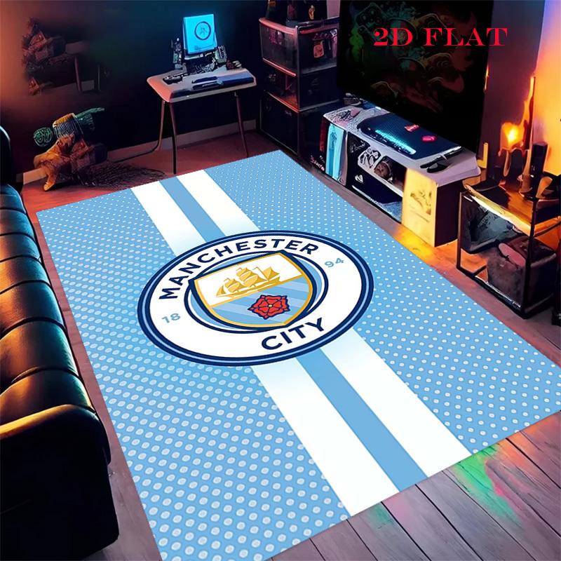 

MCFC logo Carpet Rug for Living Room Bedroom Home Sofa Decoration,Kids play Nonslip Floor Mat 40x60cm( 15x23in )