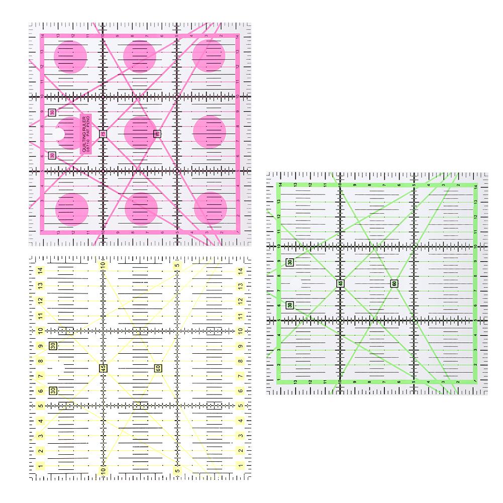 3pcs Clothes Sewing Quilting Ruler DIY Stitching Measuring Drawing Ruler 15 x 15cm