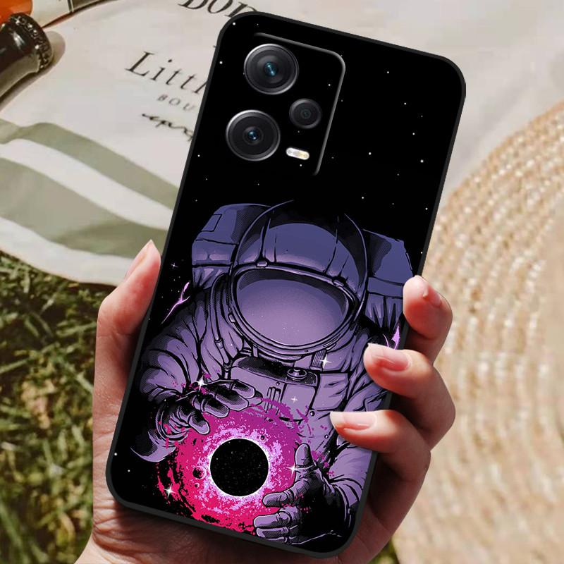 Dla Redmi Note 12 Pro 5G NFC Etui Czarna Pokrywka Lew Wilk Silikonowe Miękkie Tylne Etui Dla Telefonu Xiaomi Redmi Note12 Pro 5G Capa