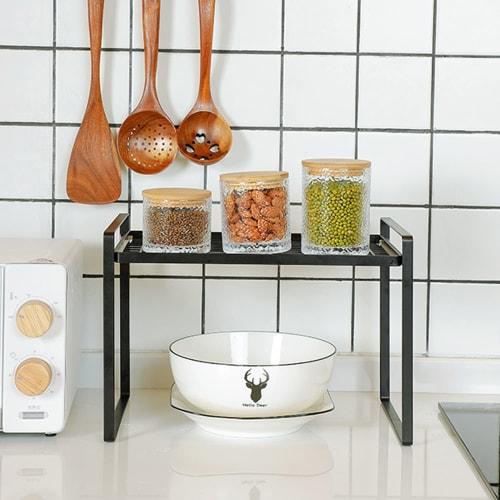 Metal Kitchen Rack, 1-Tier, 2-Tier, Kitchen Storage Rack, Dish Drainer, Shelf, Easy Assembly, Simple, Under-Sink Storage Rack, Condiment Rack, Organiz