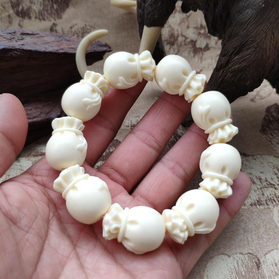 

Фрукты цвета слоновой кости, резные, золотые, 15*14 мм, бусины-бочонки, нити, семена бодхи, четки из кокосового дерева, ювелирные изделия