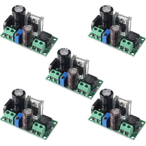 5pcs AC/DC Step Down Buck Converter - AC 5-30V DC 5-48V 24V 36V 48V To DC 2.5-35V 12V Adjustable Voltage Regulator Power Supply Board LM2596HV 2A