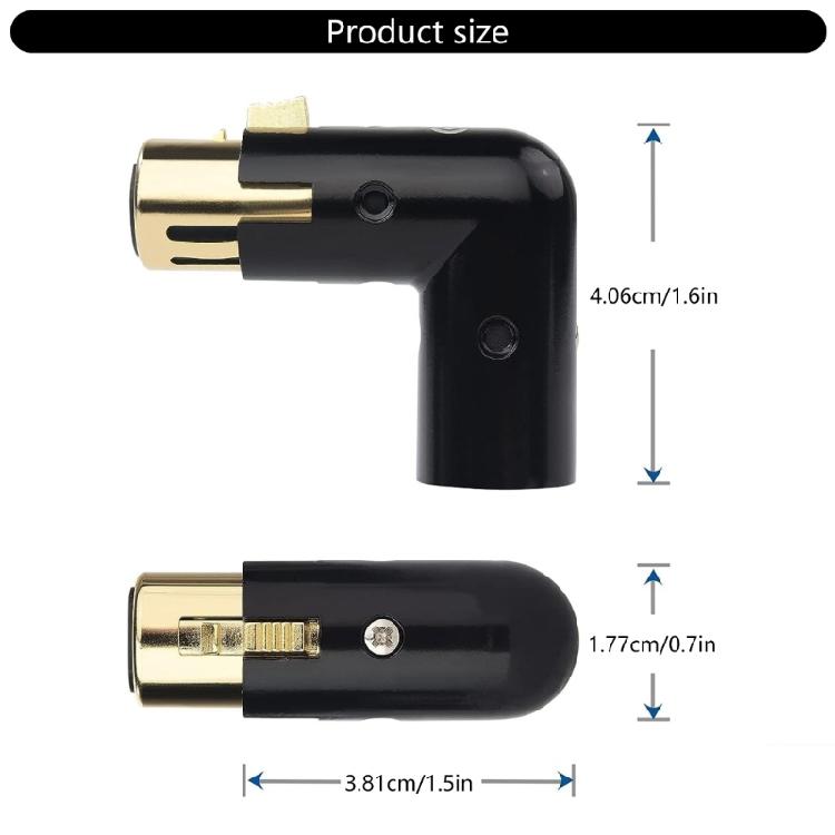 3Pin Male to Female L Shaped Auditory Adapter for Secure Connection in Conferences