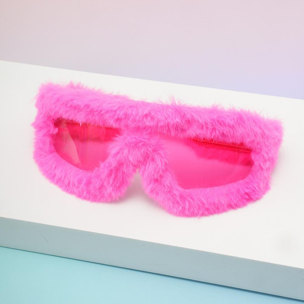 Soft Winter Sunglasses Furry Party Sunglasses Plush Sunglasses Winter Christmas Halloween Party