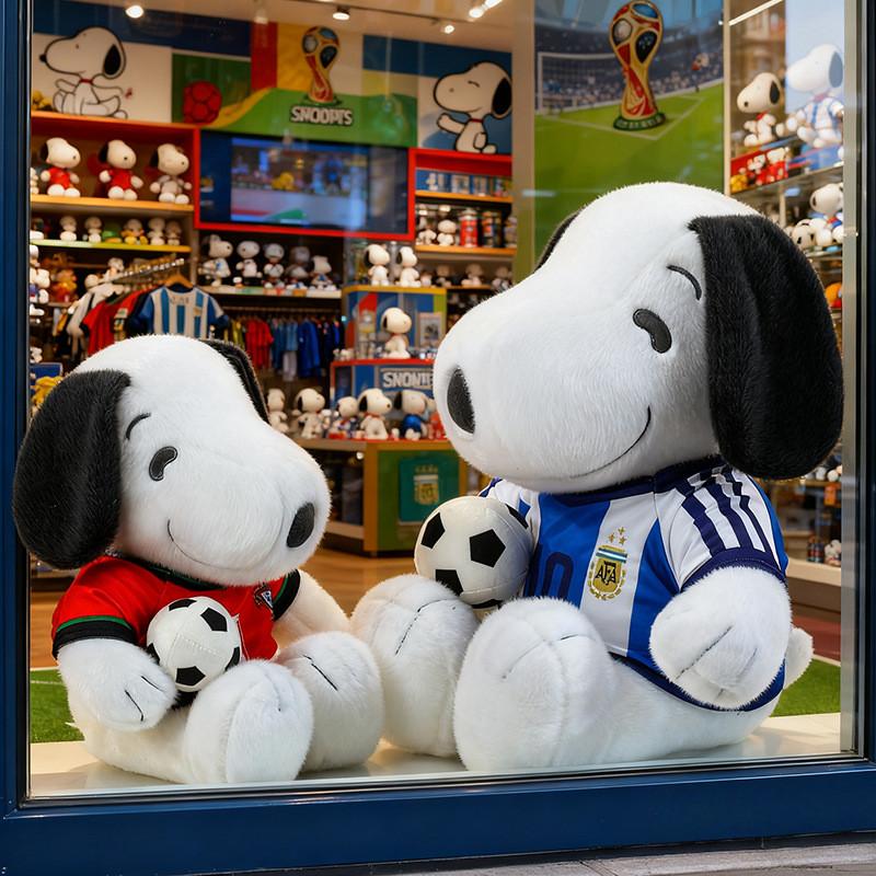 Snoopy Fußball Plüschtier Cartoon Sitzendes Kuscheltier Für Kinder Und Sammler