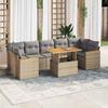 VidaXL Garden Furniture Set with Cushions 8 Pcs Beige Braided Resin Acacia 3327461