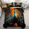 Beautiful peacock pattern 3D Printed Duvet Cover Set Retro Style Soft Double For Adult Queen King Size Bedding Set Pillowcase