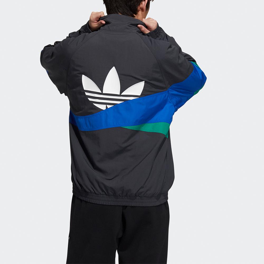 Adidas Originals Clover Ts Track Top Contrast Stitching Pattern Logo Jacket Men Jacket Black HF5942