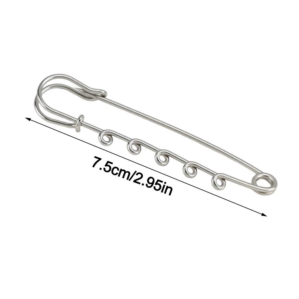 Silver Safety Brooch Pins Multi Holes Connectors DIY Charms Brooches Findings Accessories Shawl Adjuster Dress Decoration