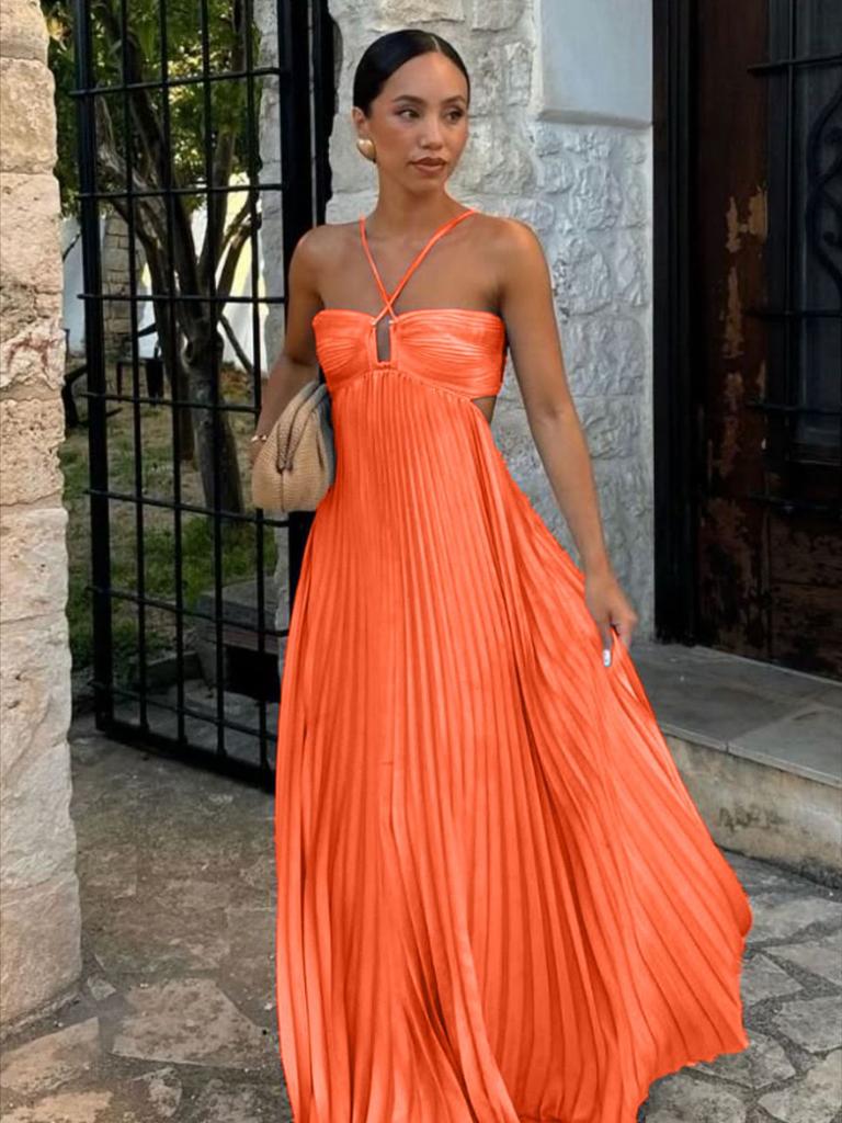 Newest Summer Pure Color Ribbed Sling Camisole Sleeveless Dress