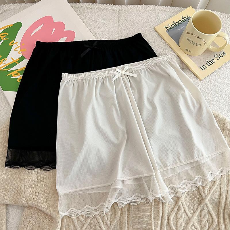 Female Summer New Style Lace Loose Ice Silk Anti Go Out of Light Can Wear Four Safety Underwear