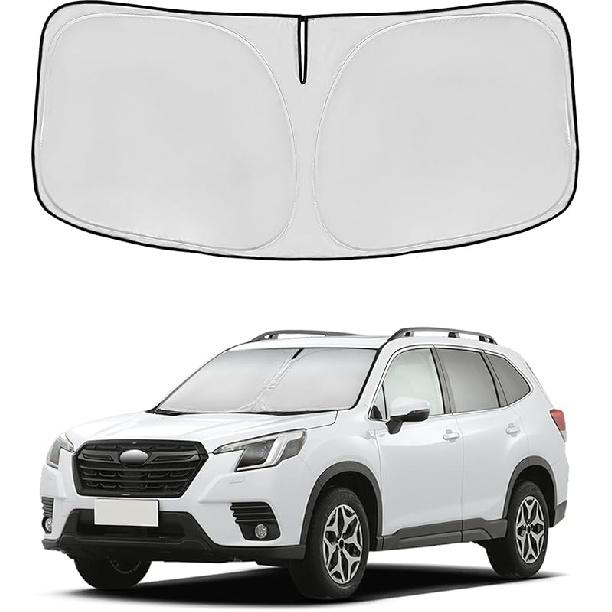 Windshield Sun Shade For Mazda 3 2014-2018 Double Layer 240T Front Window Shade Fit Mazda 3 Sun Visor Foldable Shade Blocks UV Rays Summer Must Have