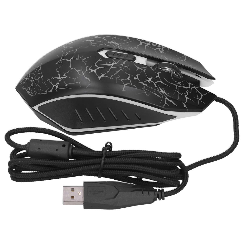 Mouse Wired Colorful Glowing Gaming USB Ultra Accuracy Internet Computer Accessories(Black )