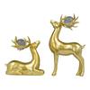 2Pcs Wealth Deer Ornament The Deer Of Fortune Figurine Resin Modern Artistic Tabletop Deer Statue Gift For Birthday Housewarming