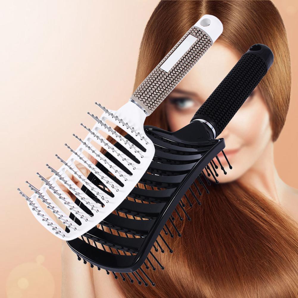

New Anti static Curved Vent Hair Comb Massager Hairbrush Salon Hairdressing Tool black