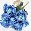 Simulated Roses Bunch Realistic Artificial Roses Faux Rose Bundle with Bendable Stems for Home Decor Parties Weddings Flower Arrangements