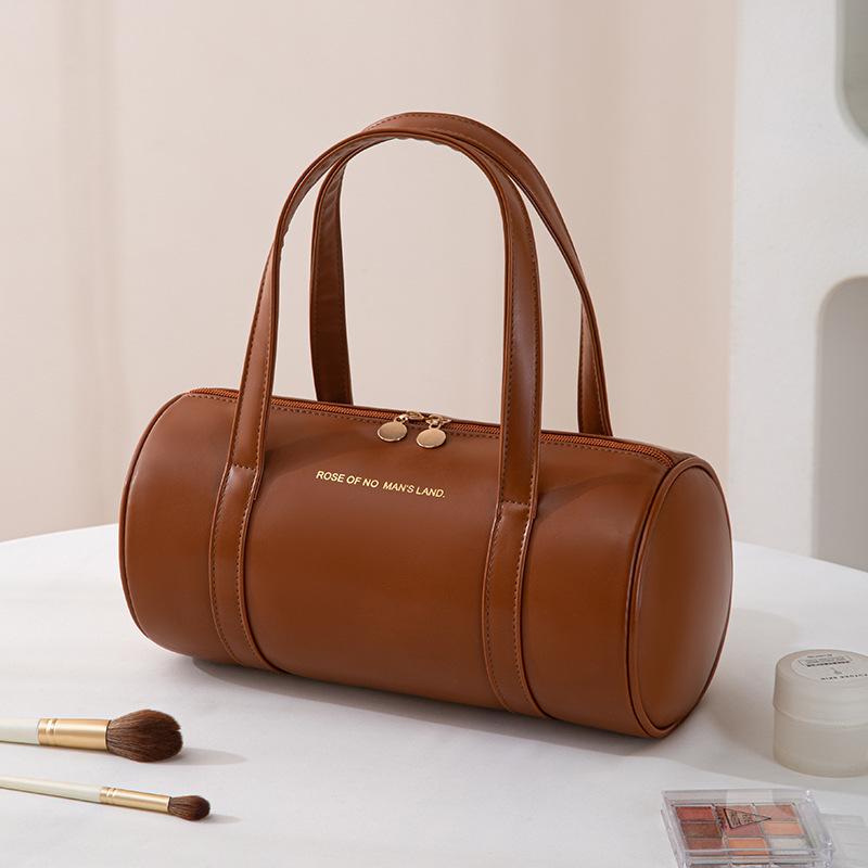 New Makeup Bag With Large Capacity And High Appearance Portable Cosmetic Storage Bag For Women Portable PU Zipper Waterproof Wash Bag