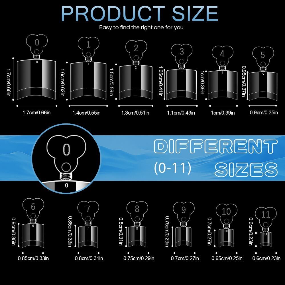 120/240pcs 12 Sizes Nailpop Toe Nail Tips Transparent Artificial Fake Toenail  Foot Nail