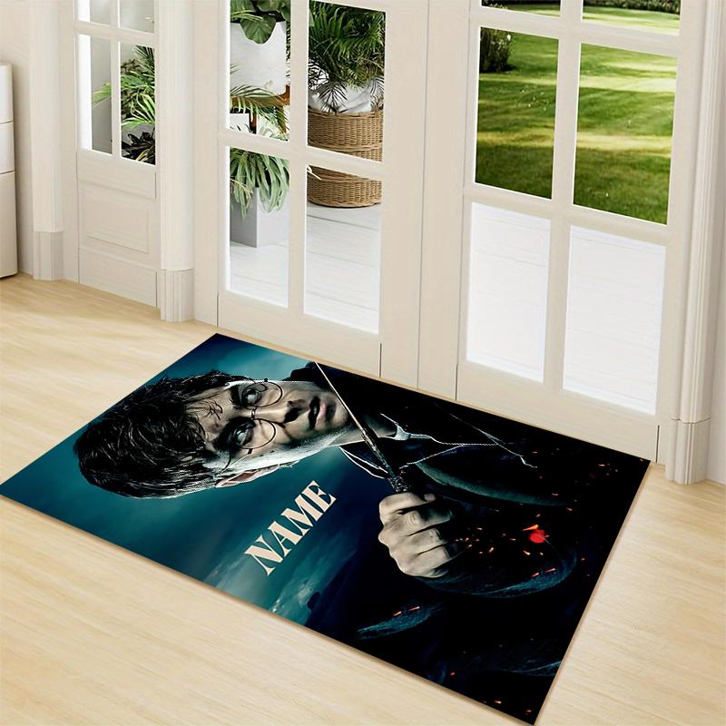 Custom Name Harry Potter Magic Train Carpet Rug Customizable Soft Washable Anti-Slip Home Living Room Sofa Mats Personalized Rug. 090974