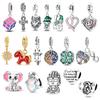 New In 925 Silver Charms Beads Horse Elephant Buddha Cross Pendent Fit Original Bracelet For Women DIY Party Gifts
