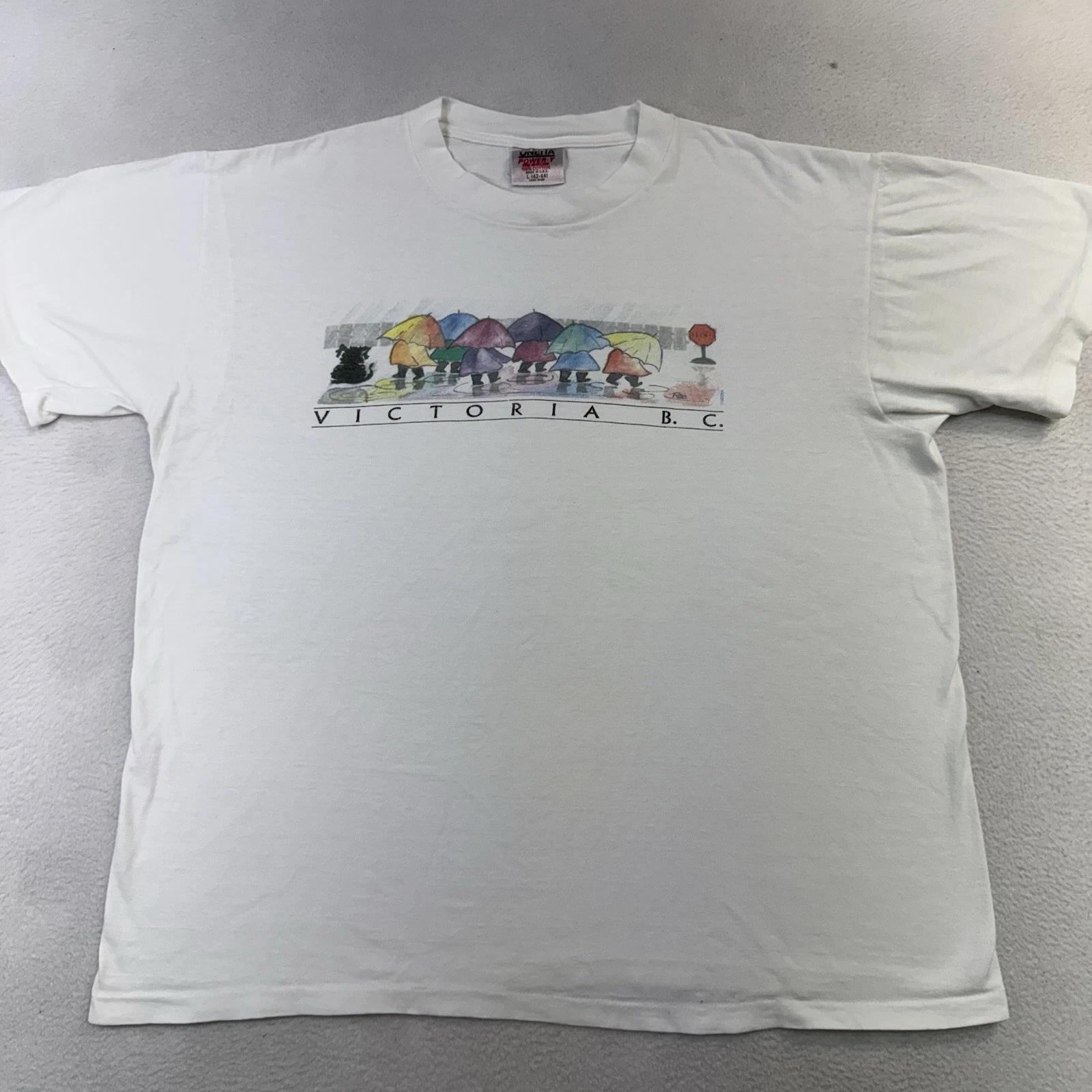 

Vintage 90s Victoria British Columbia Canada Shirt Watercolor Art Tee Size L S/S 4XL
