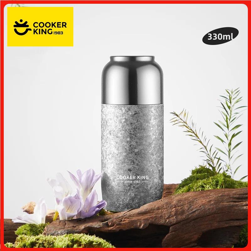 

COOKER KING Double Wall Pure Titanium Thermos Cup Insulated Water Bottle With Tea strainer Keep warm and cold Tea Cup Car Cups 300-500ml