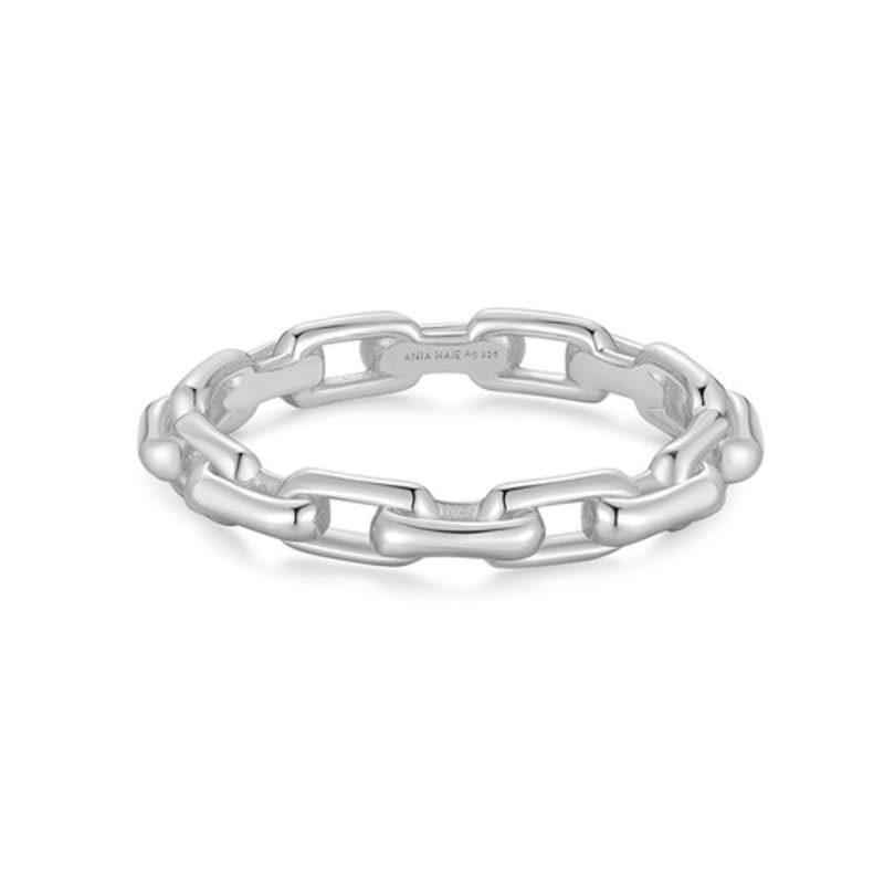 ANIA HAIE Silver Paperclip Link 925 Silver Ring R067-01H