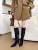 European and American temperament versatile and thin pointed suede high-heeled boots