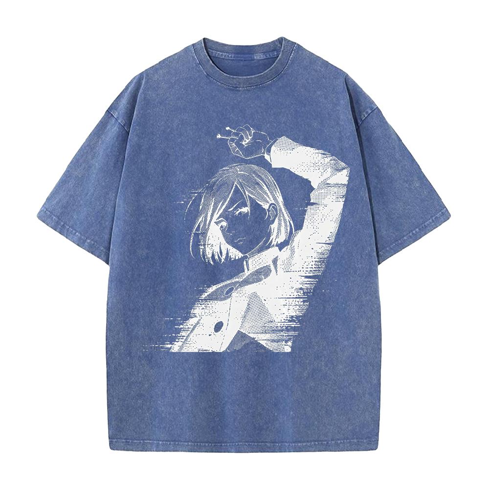 Kugisaki Nobara Potisknuté Tričko Anime Jujutsu Kaisen Oblečení Muži Ženy Retro Prané Trička Bavlněné Tričko Harajuku Unisex Tričko