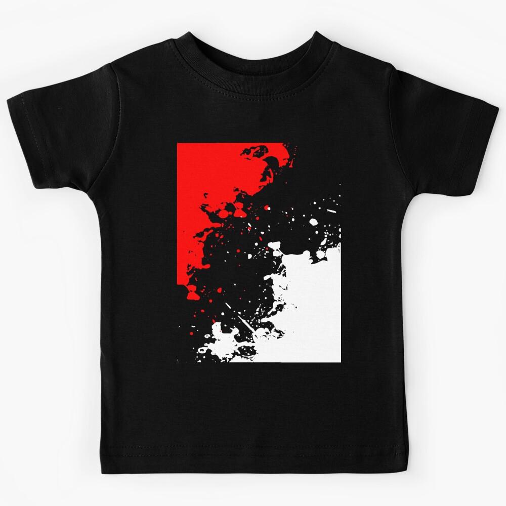 Red/Black/White Splashes Kids T-Shirt 130