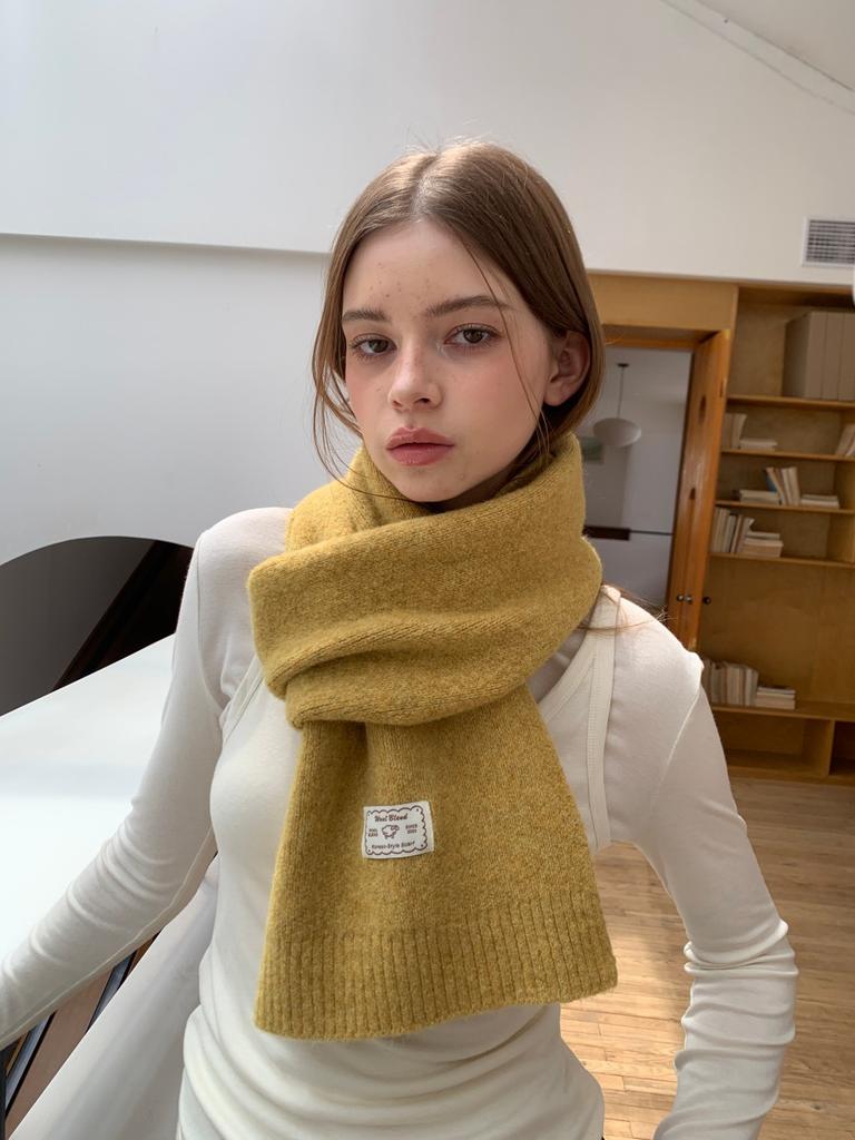 Korean High-quality Solid-color Wool-blended Scarf Women's Autumn and Winter Soft Waxy Scarf Warm Knitted Scarf Wholesale