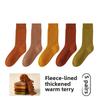 5 Pairs of Girls Autumn and Winter Warm Anti Pilling Boneless Pure Cotton Simple Thick Wool Ring Tube Socks