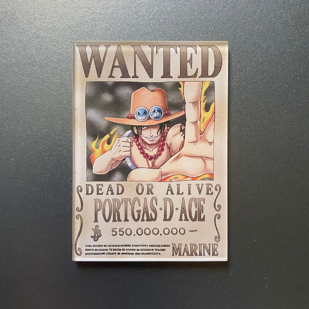 Kreativní magnet s plakátem Wanted z One Piece - Anime Kreslená Dekorace na ledničku & Samolepka na vzkazy