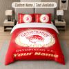 Ensemble de literie Design Olympiacos Texte personnalisé 1 Housse de couette & 2 Taies d'oreiller