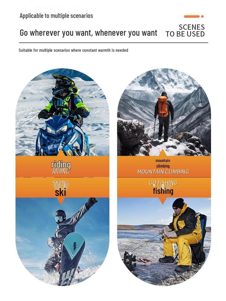 Sınır Ötesi Akıllı Elektrikli Isıtmalı Kayak Eldivenleri - Üç Hızlı, Çıkarılabilir, Yıkanabilir, Kış Sıcaklığı