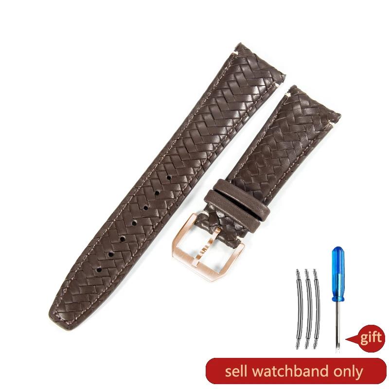 Für IWC Portugieser Serie IW503312 IW500713 IW371614 Elastische Wasserdichte Schweißfeste Gewebte Echte Rindsleder Uhrenarmbänder 20 22mm