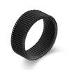 Triple-Tone Titanium Steel Men's Fashion Ring, 8mm Stainless Mesh, Fade-Resistant Business Style