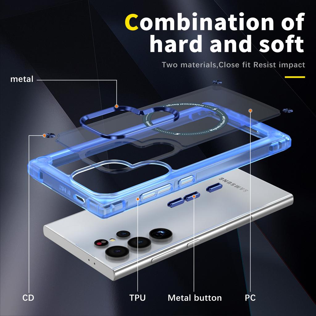 For Samsung Galaxy S25 Ultra Case Skin Touch TPU+PC Phone Cover Compatible with MagSafe