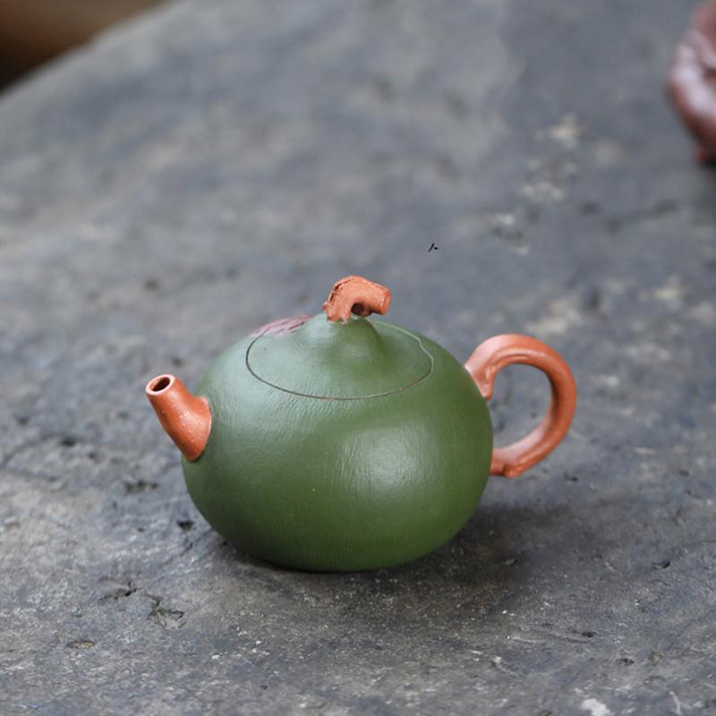 90ml Yixing Purple Clay Teapots Small Capacity Handmade Pumpkin Shape Tea Pot Kettle Chinese Raw Ore Zisha Tea Set Teaware